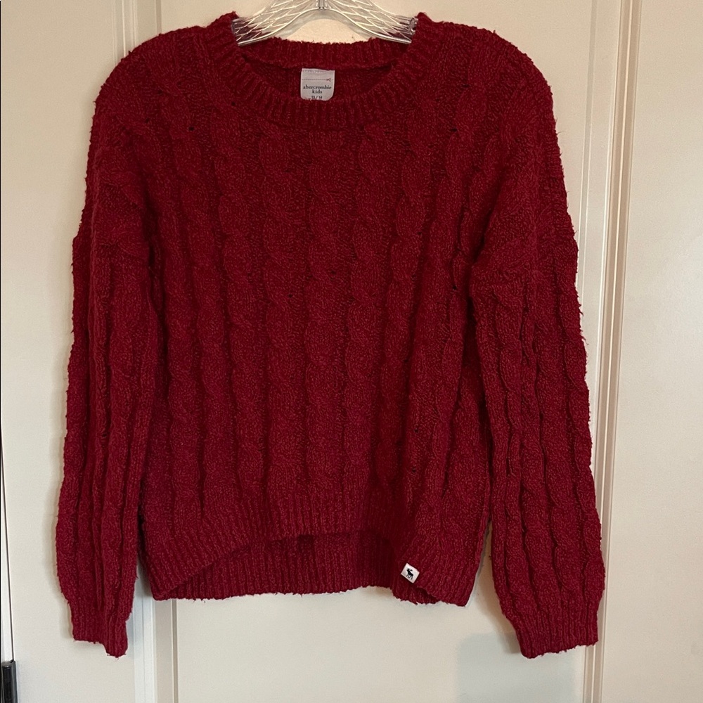 Abercrombie Kids Red Cable Knit Sweater
